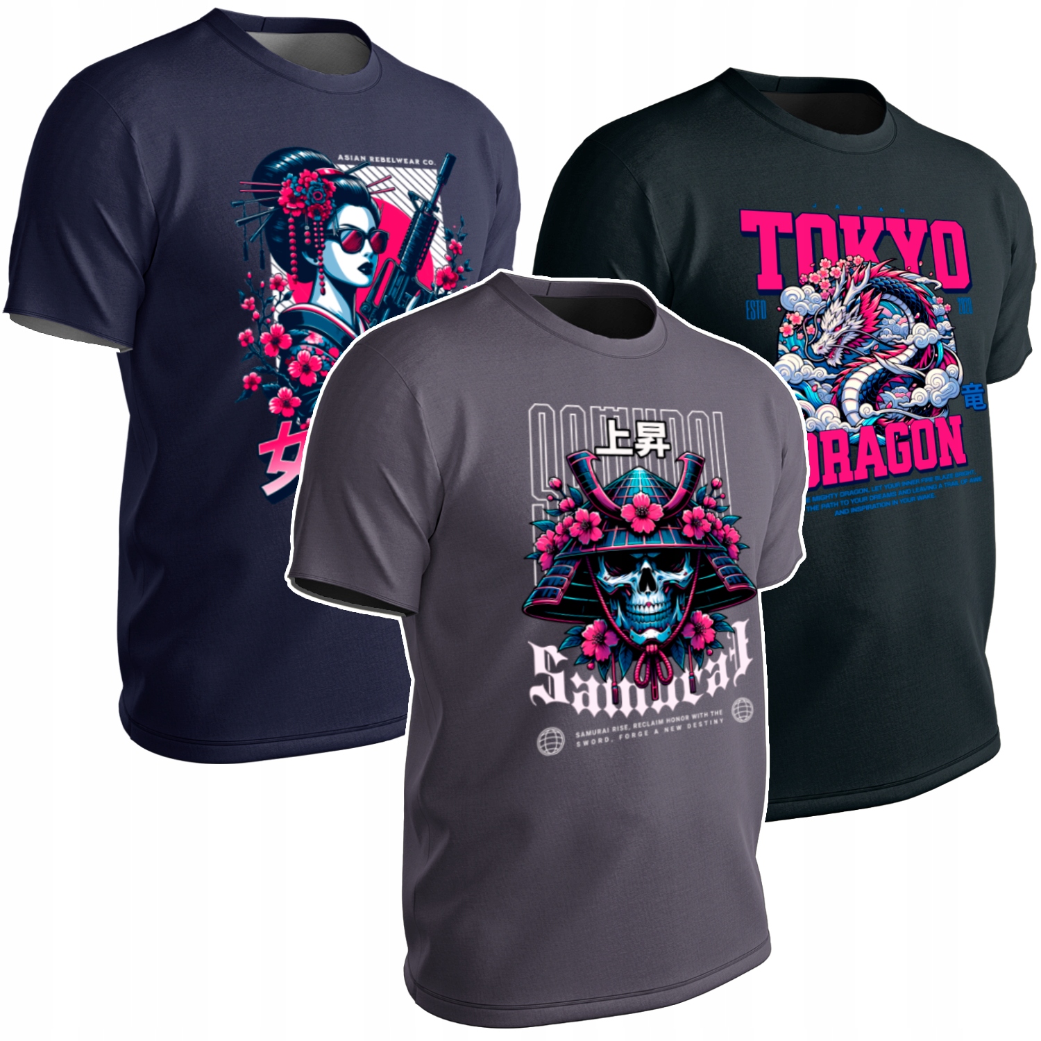 Tričko Pánské 3PAK Trička Tokio 3KS Tričko Japonsko Streetwear Dárek