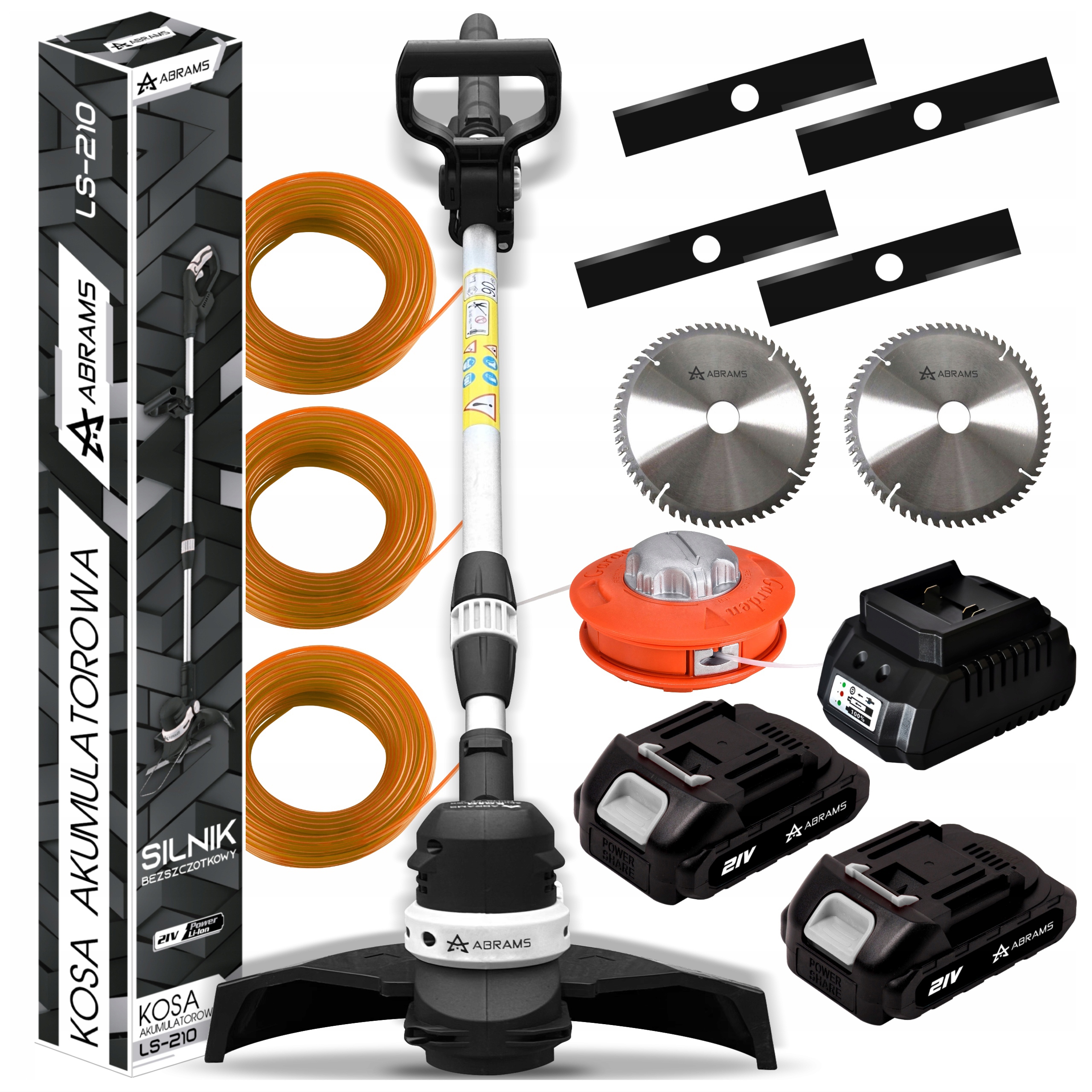 Kosa Akumulatorowa Podkaszarka Bezszczotkowa Wykaszarka 2 Aku Bogaty Zestaw