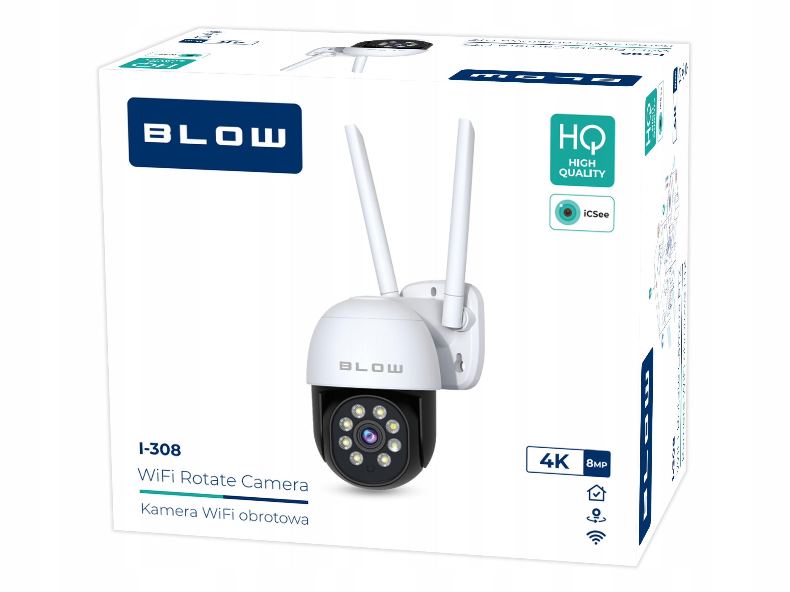 KAMERA 8MPx WIFI IP OBROTOWA ICSEE SMART HD ZEWNĘTRZNA PTZ ZOOM DETEKCJA Model I-308 8MPx