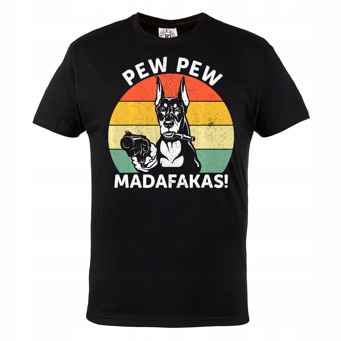 

Męska Koszulka Czarny Pies Pew Pew Madafakas