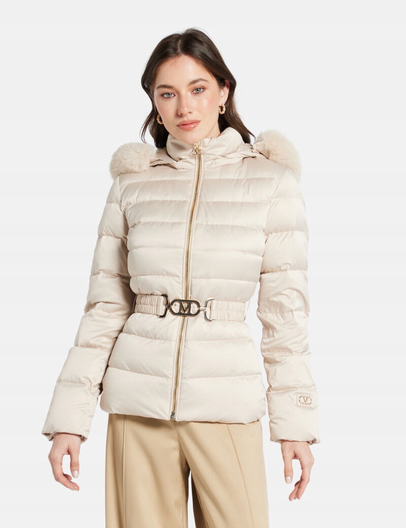 Marciano Guess Zimní Bunda Damksa S Páskem, Béžová, Velikost 42