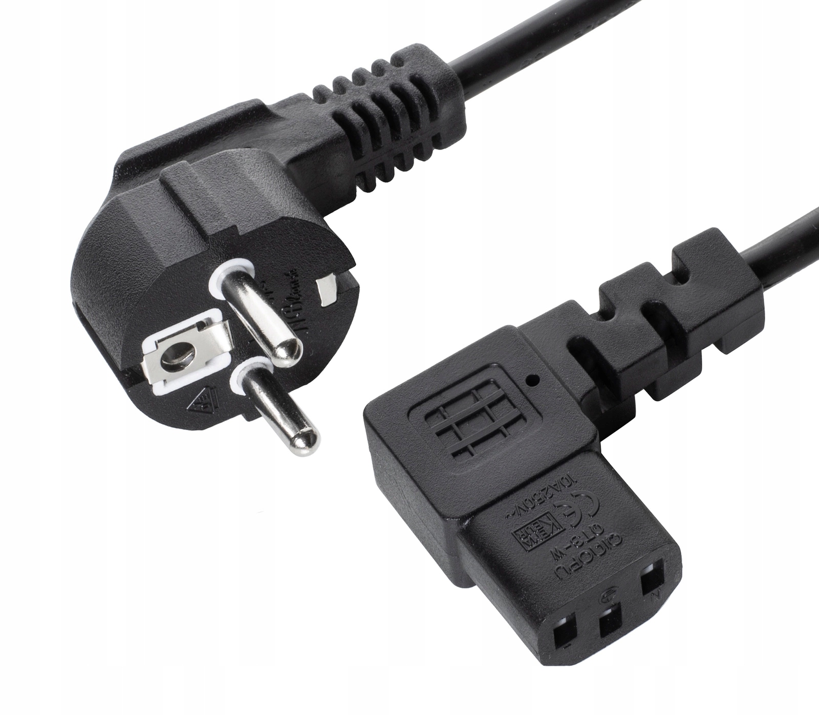 Kabel zasilający 1,8 m Eu C13 komputerowy kątowy