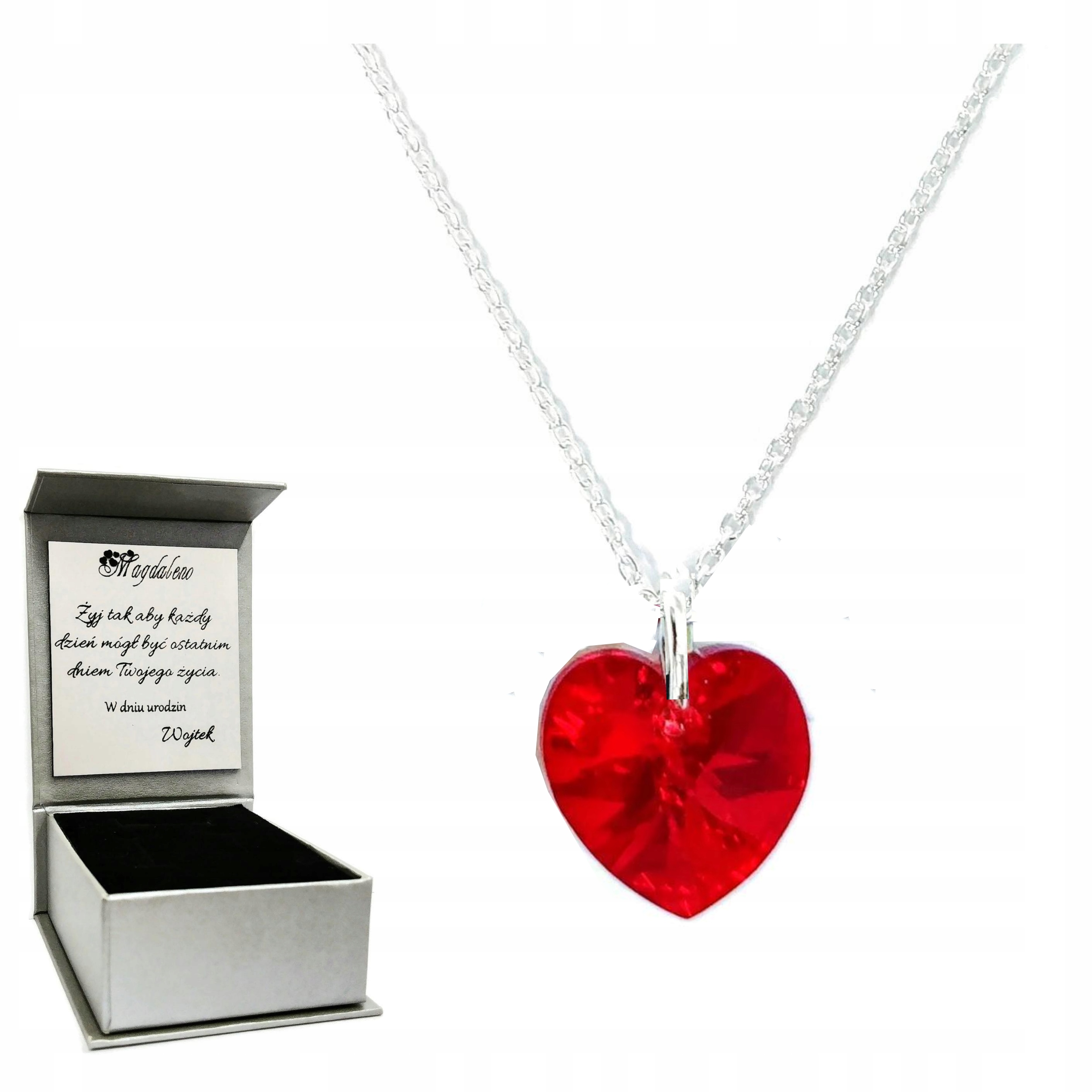 

Naszyjnik Serce Swarovski Srebro próby 925 Grawer