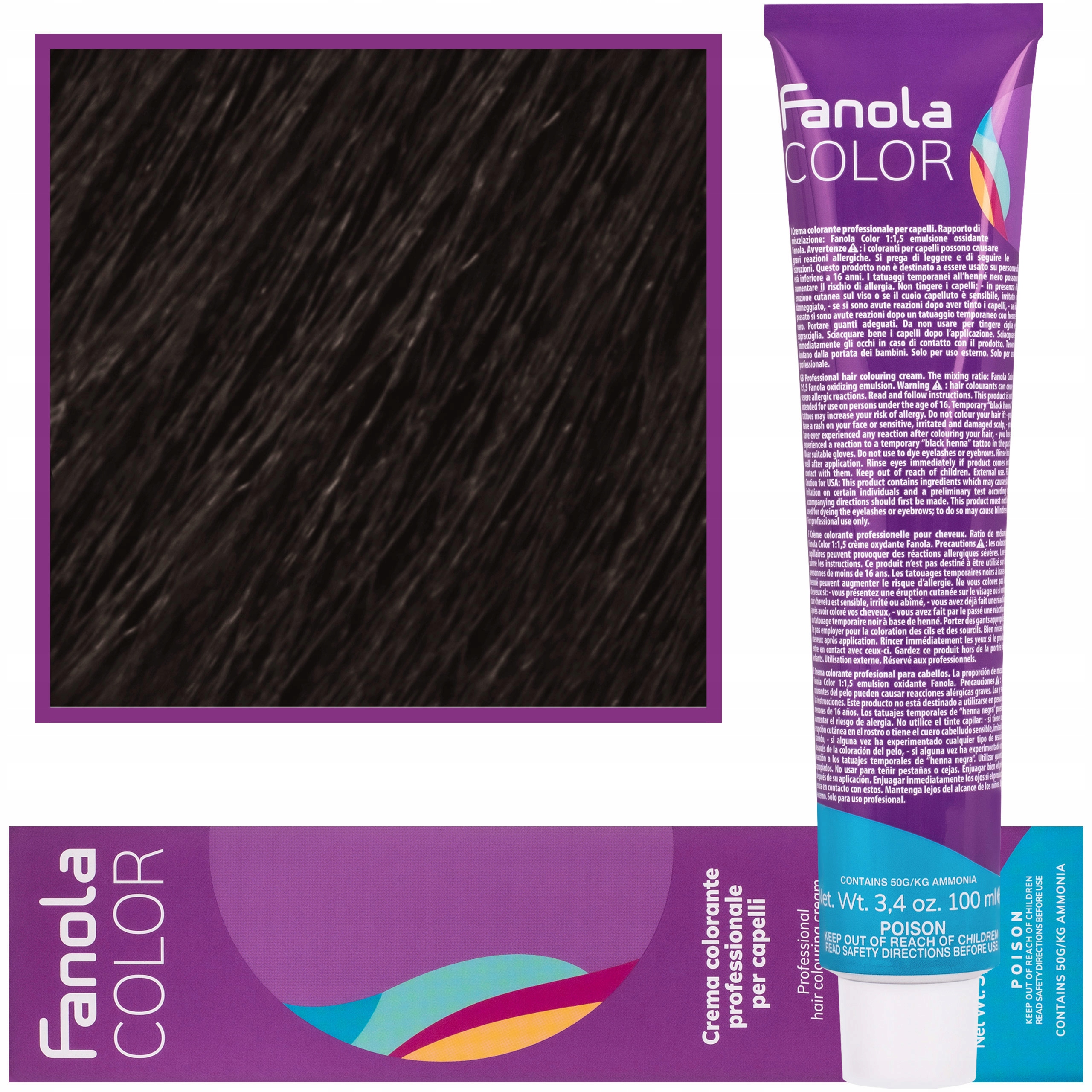 

Farba do włosów Fanola 100ml kolor 4,00