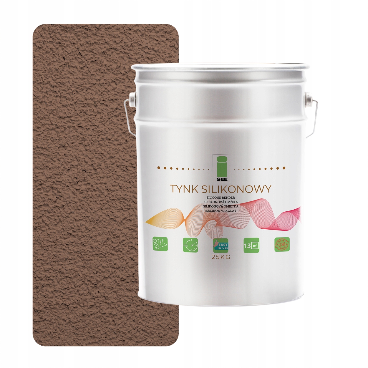 Silikonová Fasádní Omítka Hnědá Bledá 1.5 MM Paropropustná 25 Kg