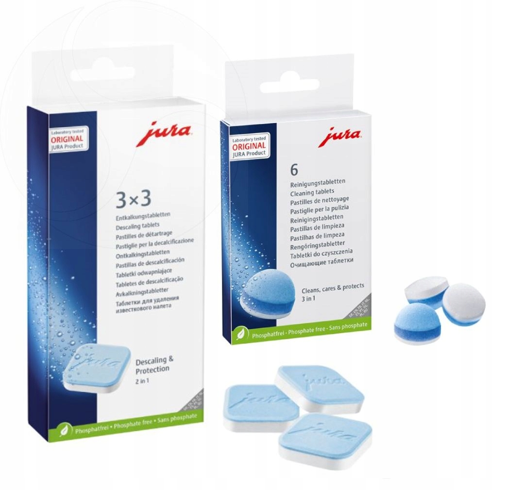 ZESTAW JURA TABLETKI ODKAMIENIAJĄCE 9 + JURA TABLETKI CZYSZCZĄCE 6 szt