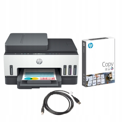 Urządzenie wielofunkcyjne atramentowe Hp Smart Tank 750+Papier HP+Kabel Usb