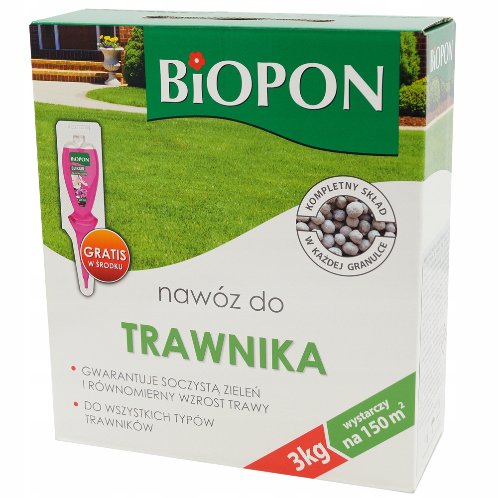 

Biopon Nawóz Do Trawnika 3kg na 150m2 do trawnik