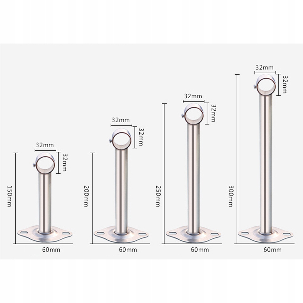 UCHWYTY NA ZASŁONY REGULOWANY WIESZAK DO SZAFY Kolor srebrny