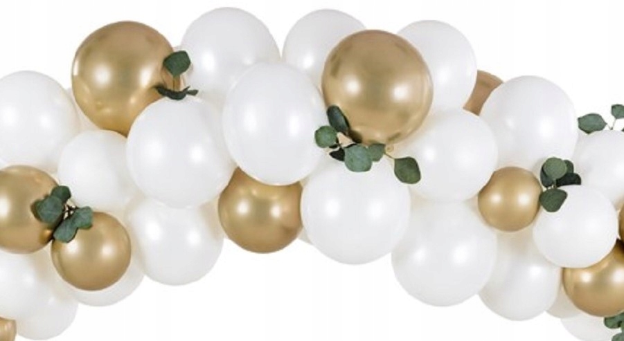 

Girlanda balonowa z balonów- biało-złota, 200cm