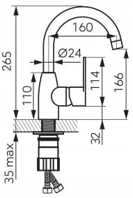 FERRO BATERIA UMYWALKOWA STOJĄCA ALGEO, CHROM EAN (GTIN) 5902194907965