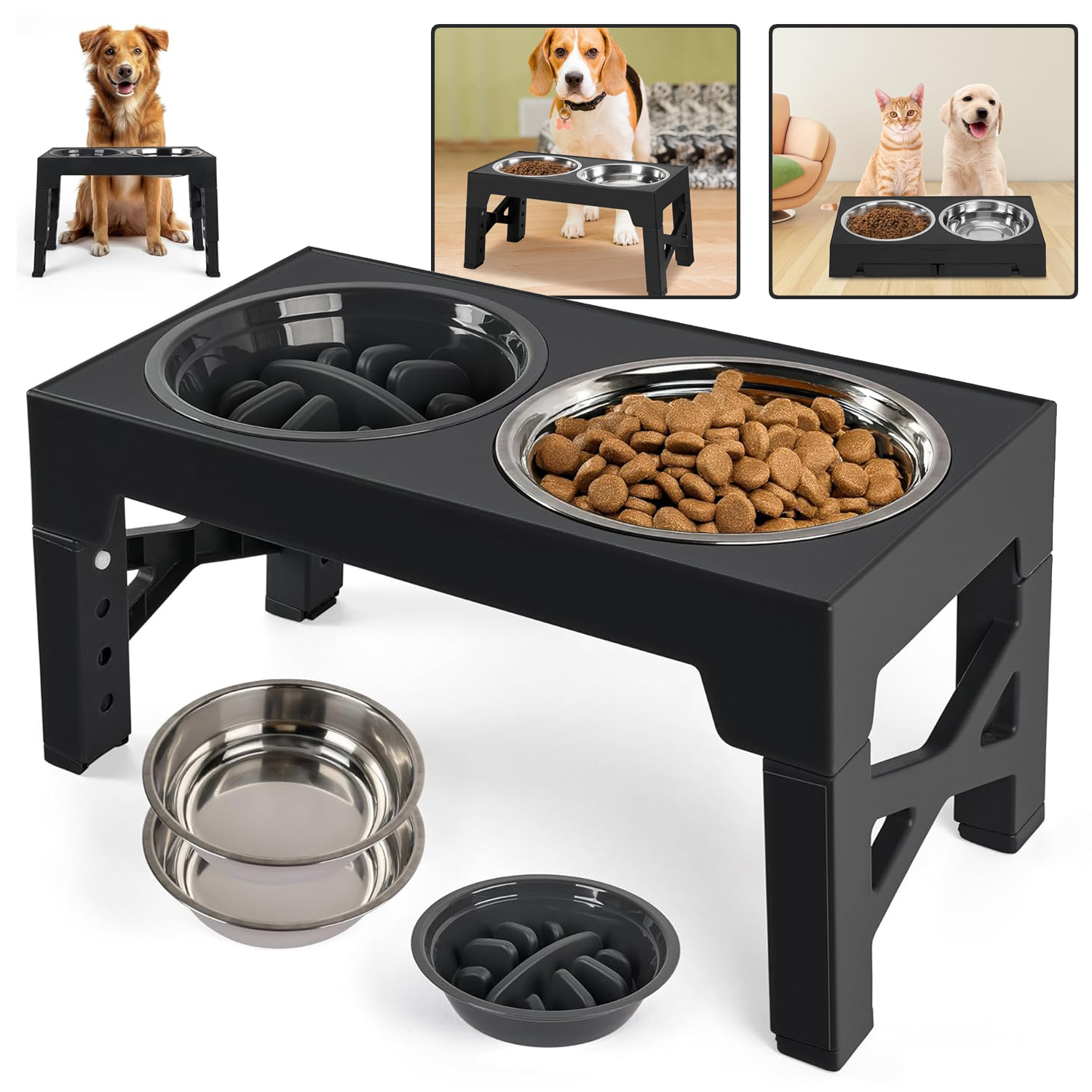 Dvojitá Miska Pro Psa Kočku, Vyvýšená Miska Pro Psy, Miska Na Krmivo