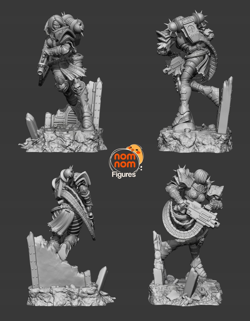 Figurka Warhammer Waifu NomNom Figures 3D tisk 14K Dárek