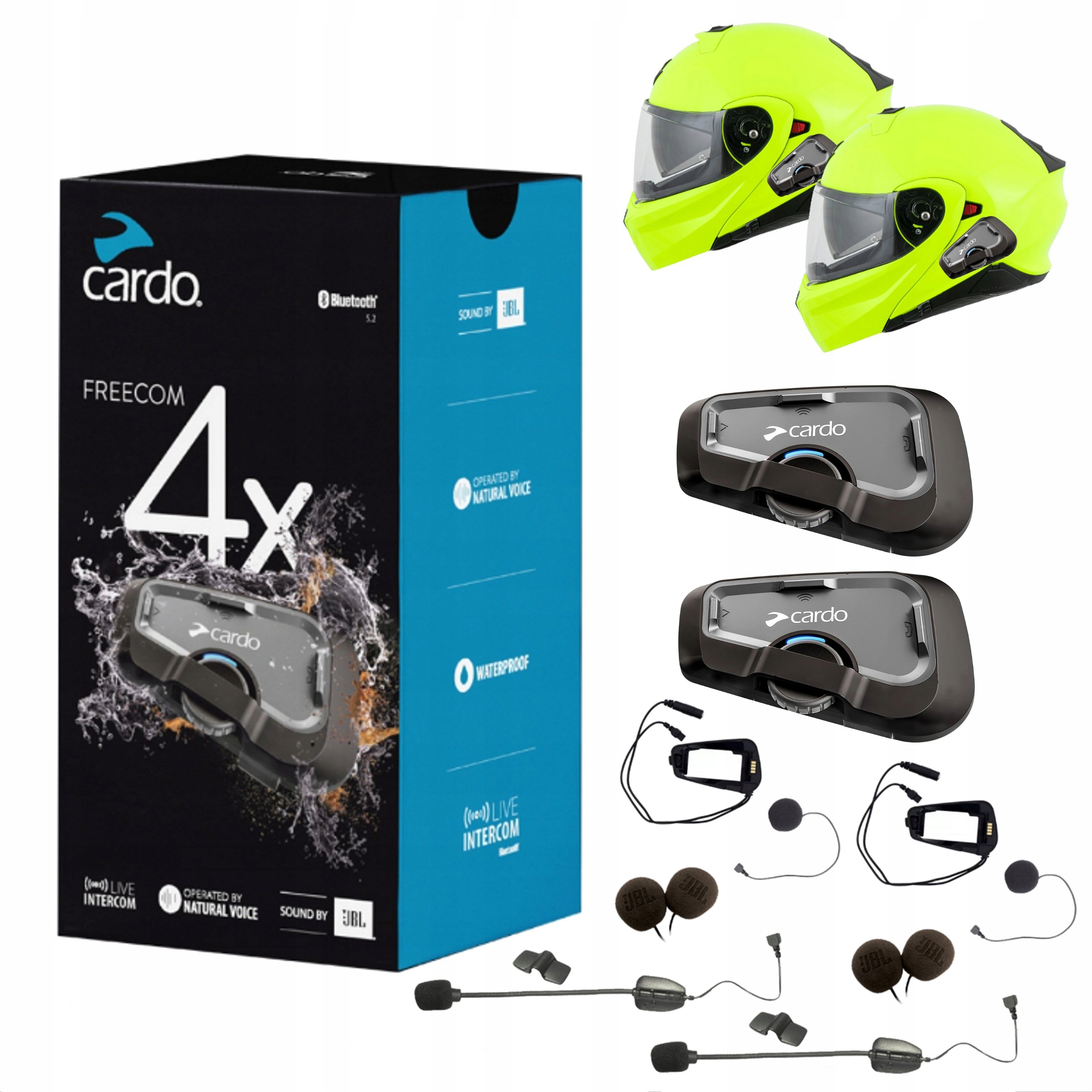 Interkom Cardo Freecom 4X Duo Pre Motocyklovú Prilbu Bluetooth Jbl 2 Prilby