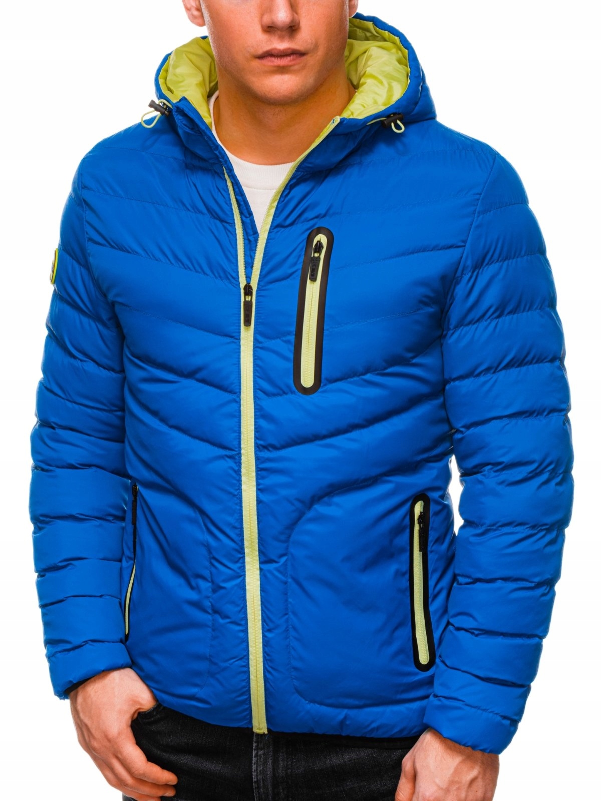 

Kurtka męska przejściowa kaptur C356 niebieska XL