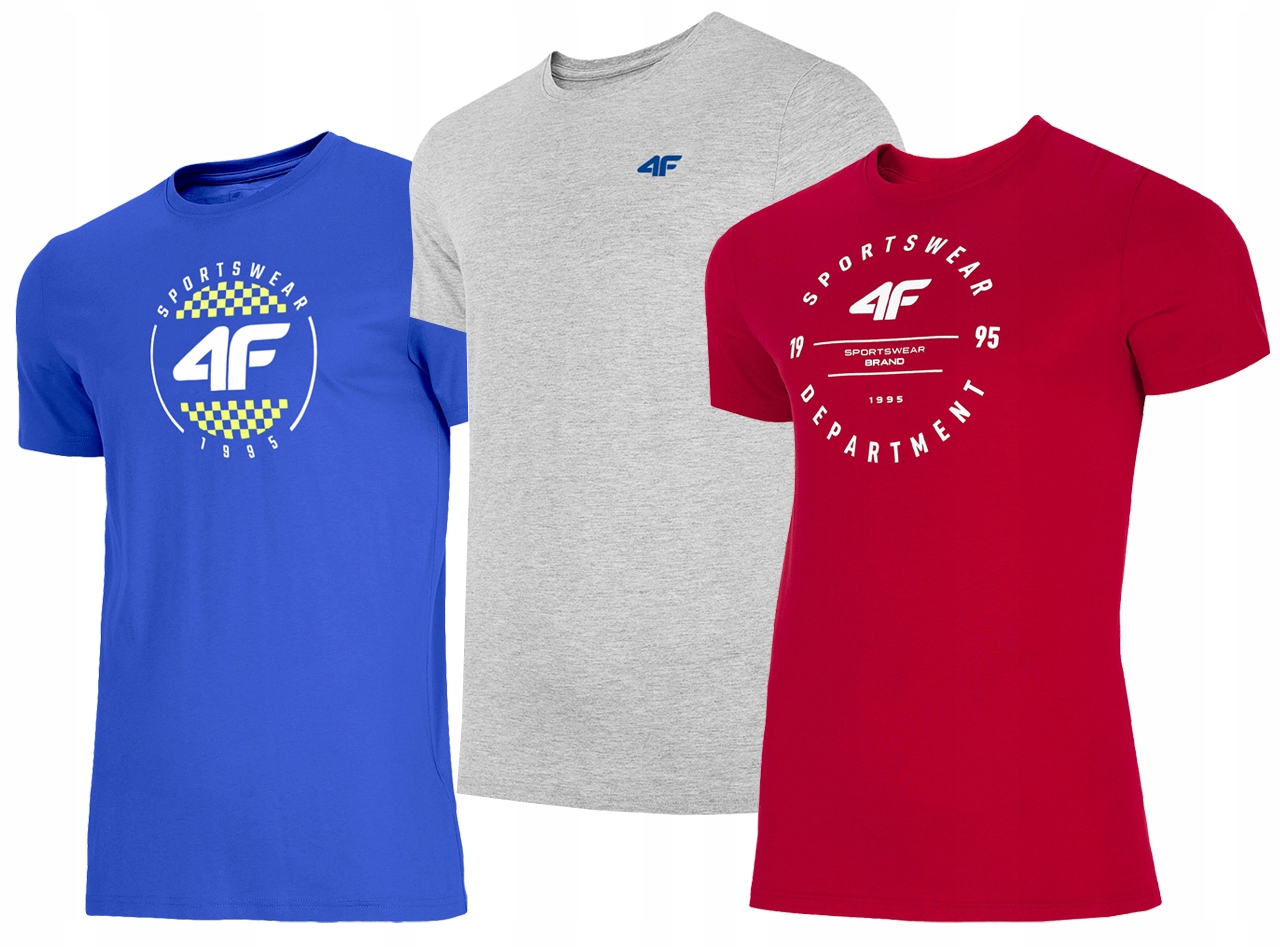 

Koszulka Męska 4F T-shirt Zestaw 3szt Komplet KT06