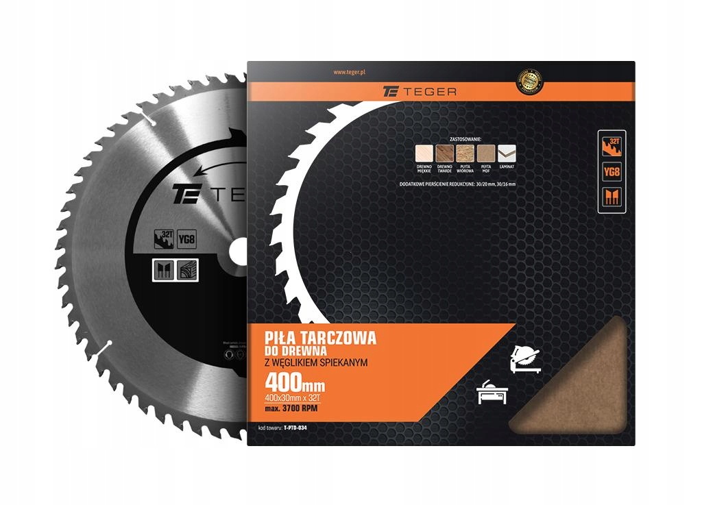 Piła tarczowa do drewna z węglikiem spiekanym 400x Marka Teger