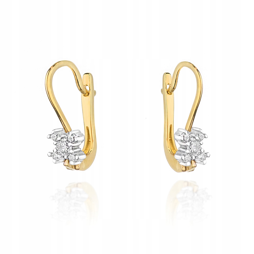 

Złote kolczyki z brylantami 0,18 ct diamentami 585