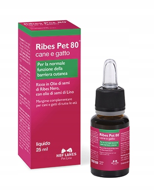 Ribes Pet 80 Cane E Gatto kožní onemocnění 25 ml s kapátkem Nbf Lanes