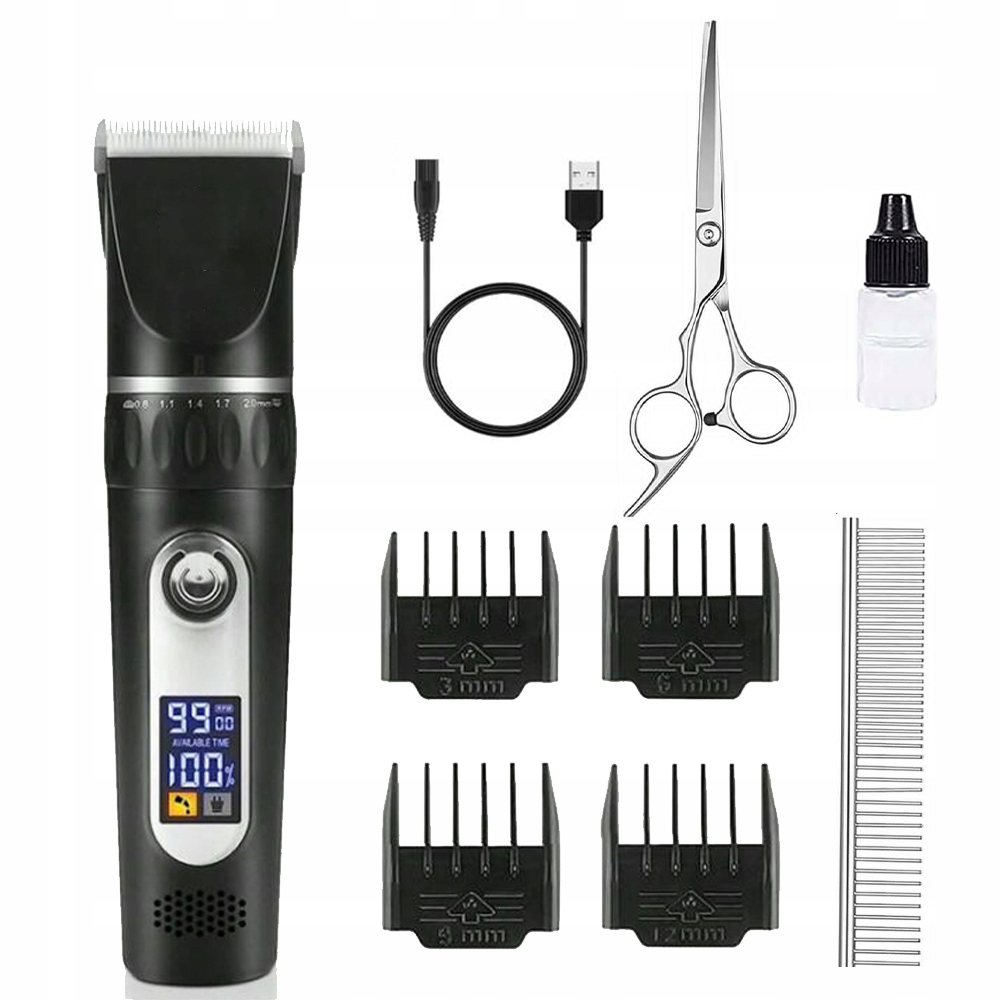 Levně Mocný Stříhací strojek pro psy a zvířata bezdrátový Tichý Set