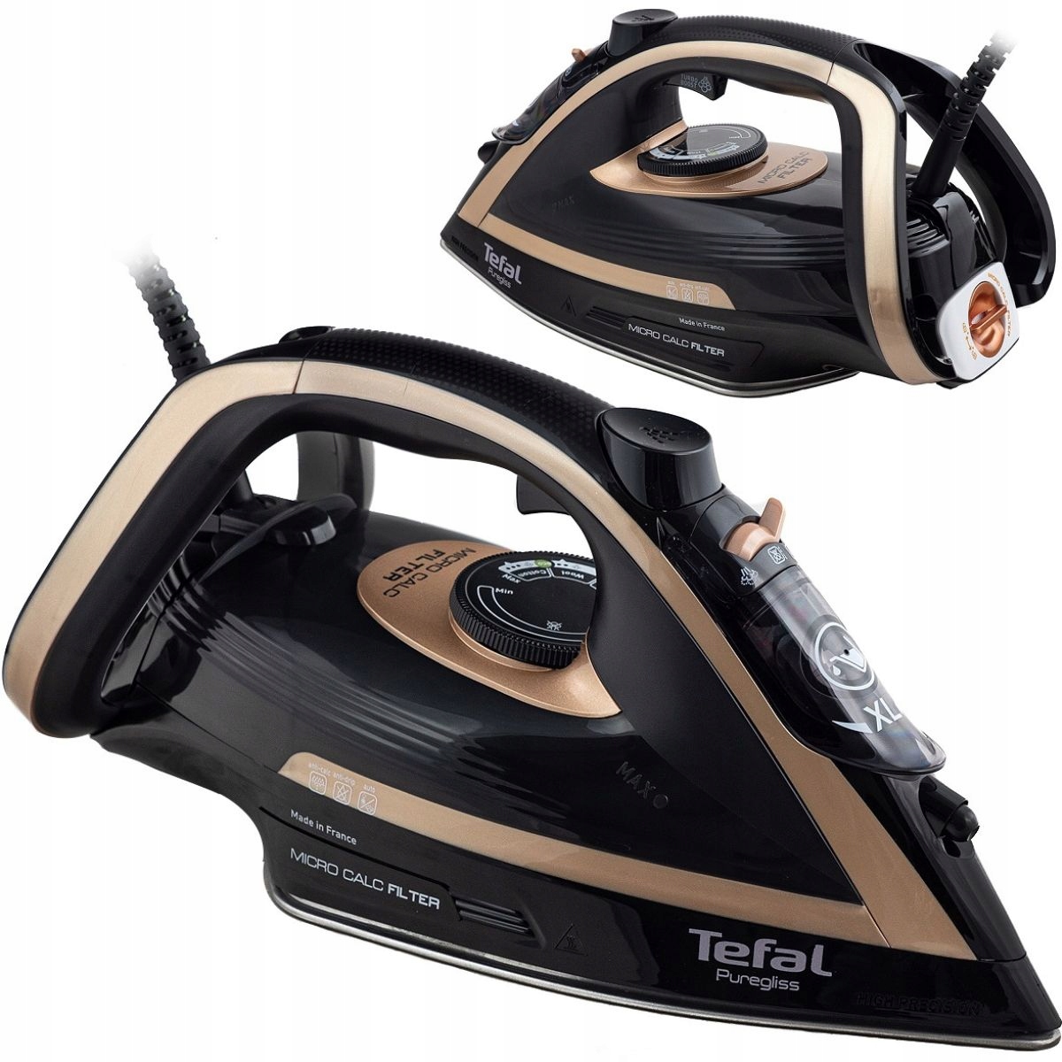 Napařovací Žehlička 3000 W s žehlicí plochou Durilium AirGlide Tefal Puregliss FV8064
