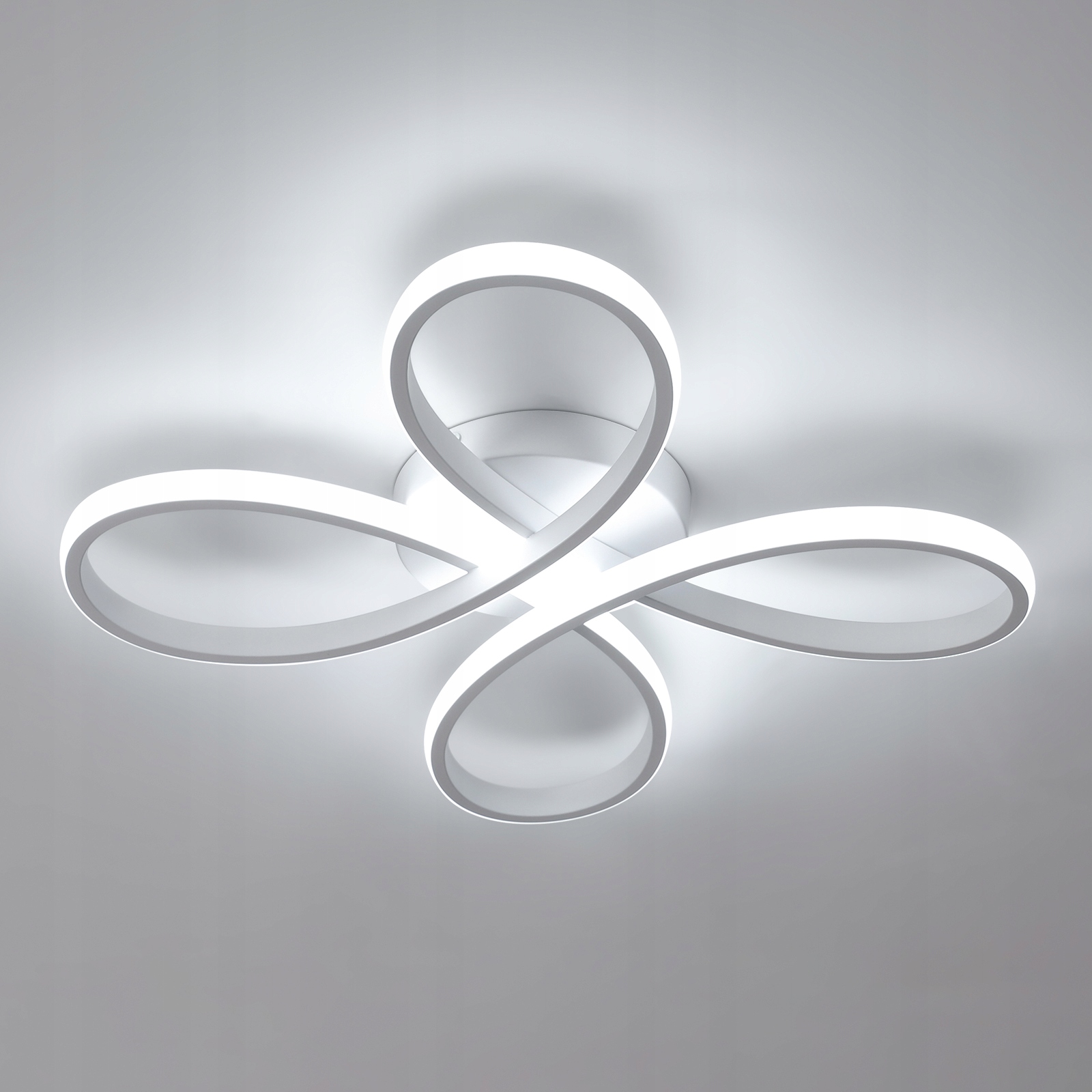 Lampa Wiszaca Biała Lampa Sufitowa Led 6500K Nowoczesna Do Salonu 40W