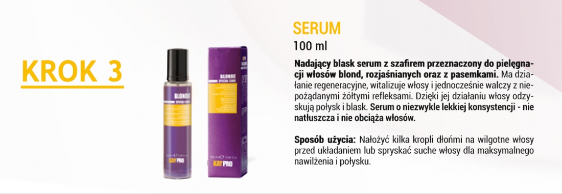Kaypro Serum do włosów blond Blonde 100 ml Rodzaj wcierka