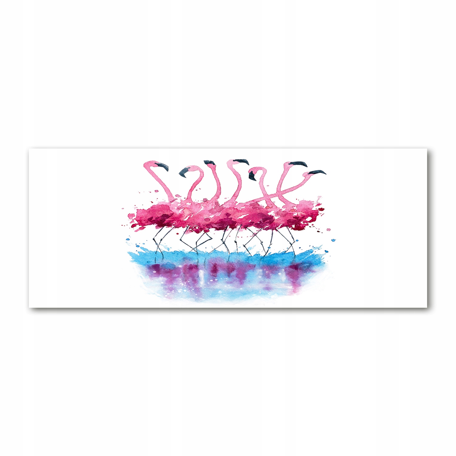 

Foto obraz duży akryl nowoczesny Flamingi 125x50cm