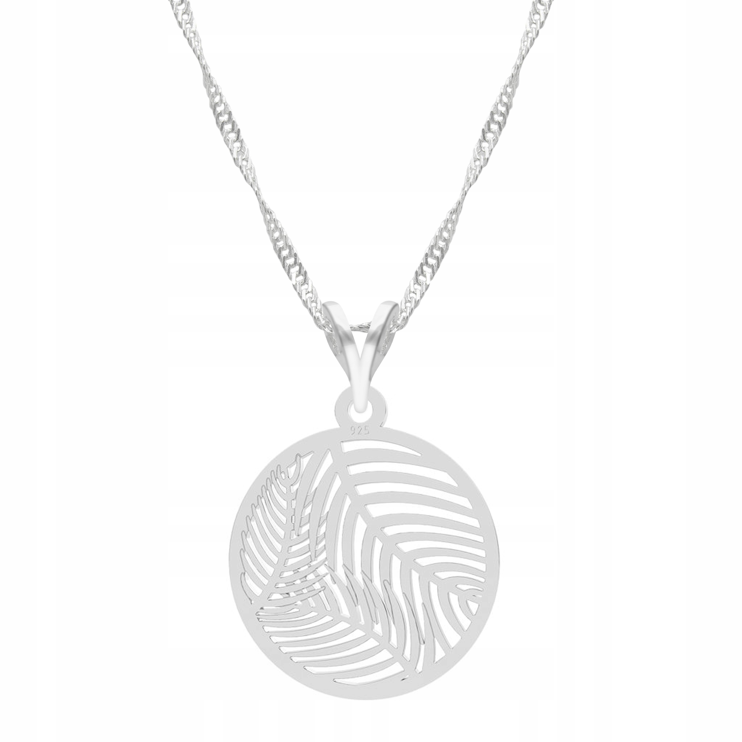 Stříbrný řetízek náhrdelník 925 Palmové listy