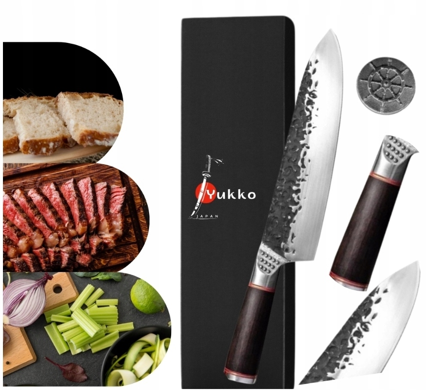 Nůž šéfkuchaře v japonském stylu, profesionální, velmi ostrý, přesný