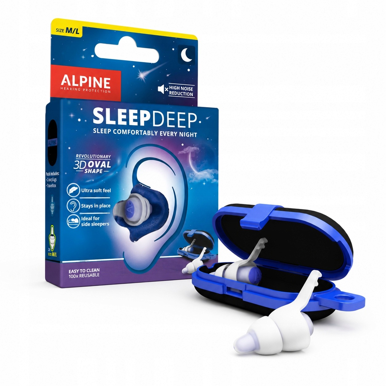 Zatyczki Stopery Do Uszu Alpine Sleep Deep Wyciszające Do Spania Miękkie