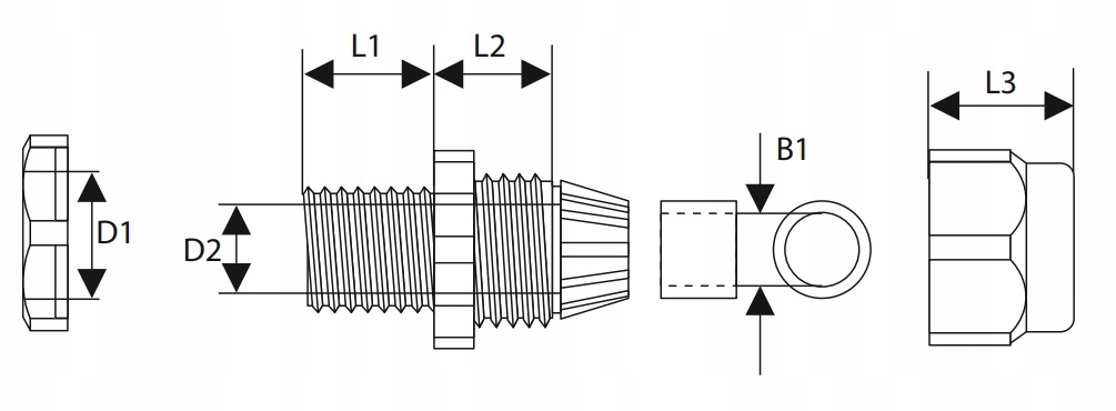 Dławik Kablowy Dławnica Kablowa Z Gwintem Czarny PG 11 5-10 mm IP68 1szt Liczba sztuk w ofercie 1 szt.