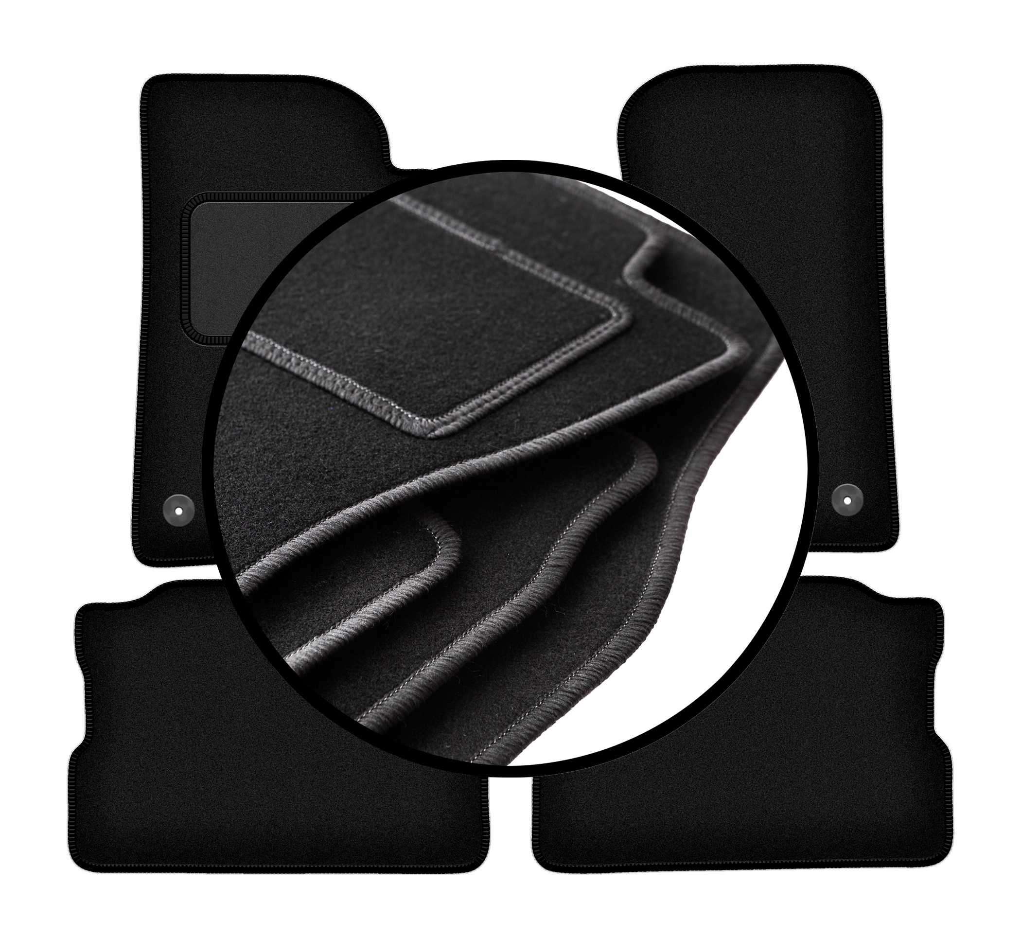 Velurové koberce komplet pro: Jeep Wrangler IV Rubicon terénní (2017-)