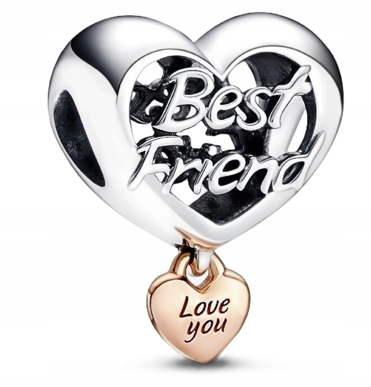 Přívěsek Pandora Srdce Miluji Tě Kamarádko 782243C00 Stříbrný