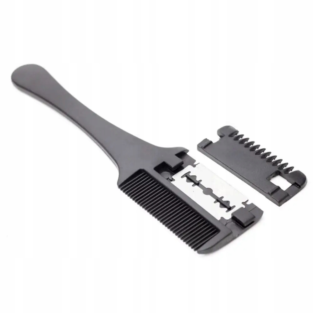 GRZEBIEŃ DO STRZYŻENIA Z ŻYLETKĄ BRZYTWA BARBERSKA TRYMER DO WŁOSÓW Marka EDC