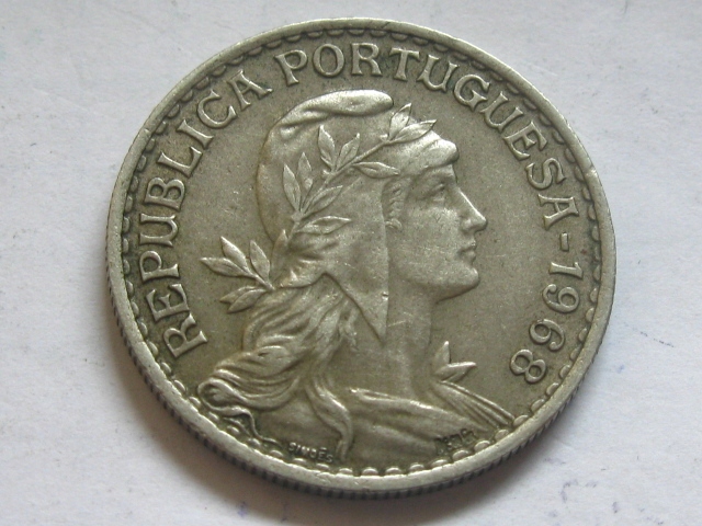 nr1357 Portugalia Moneta 1 Escudo 1968