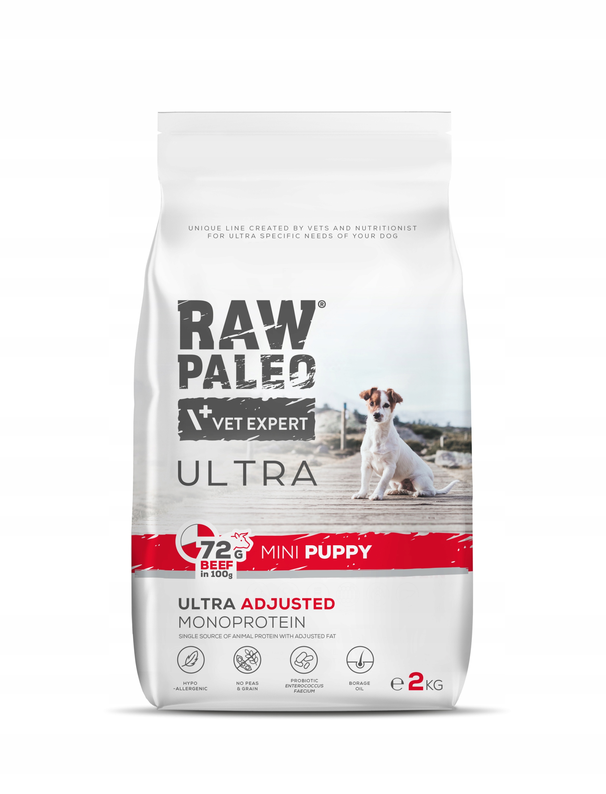 Levně Raw Paleo Vetexpert Raw Paleo Ultra Krmivo pro štěňata Mini Hovězí maso 2kg