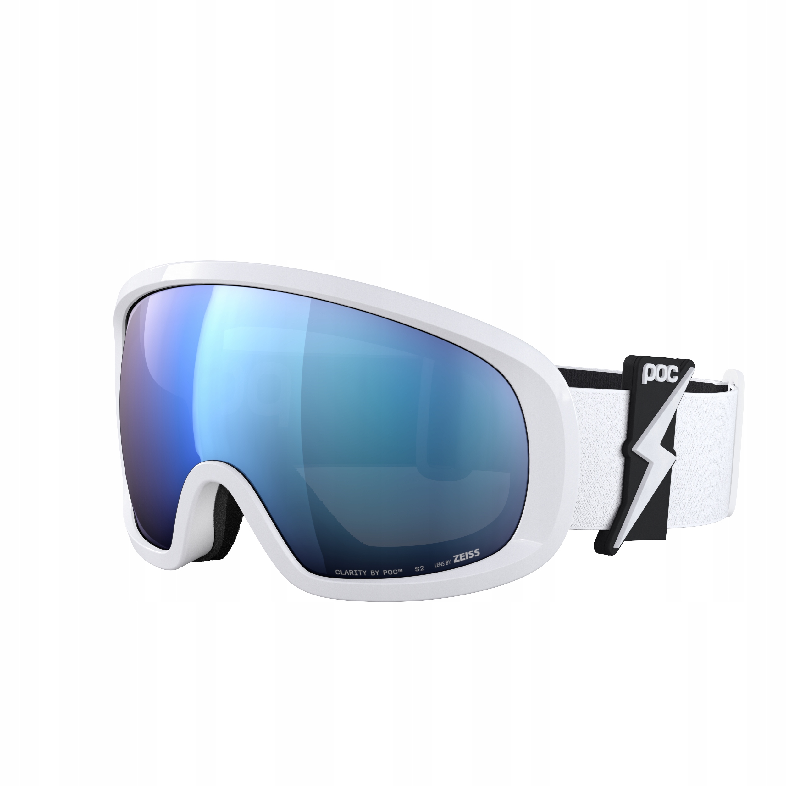 Motokrosové brýle Poc Fovea MID Bílé Blixten Bílé/ Částečně Slnečně Modré S2 20%