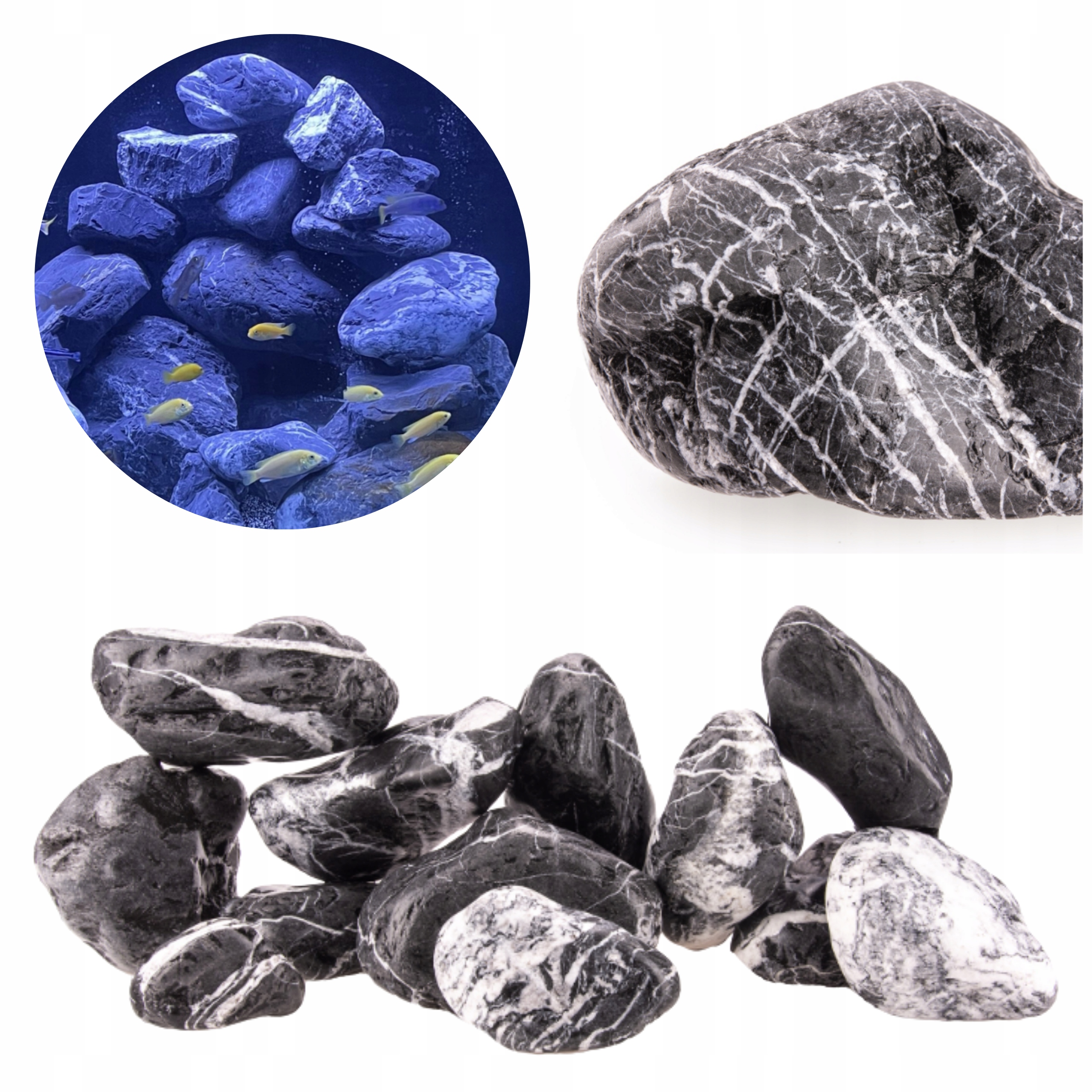 3KG OTOCZAK DARK ROCK ZESTAW SKAŁ AKWARIUM