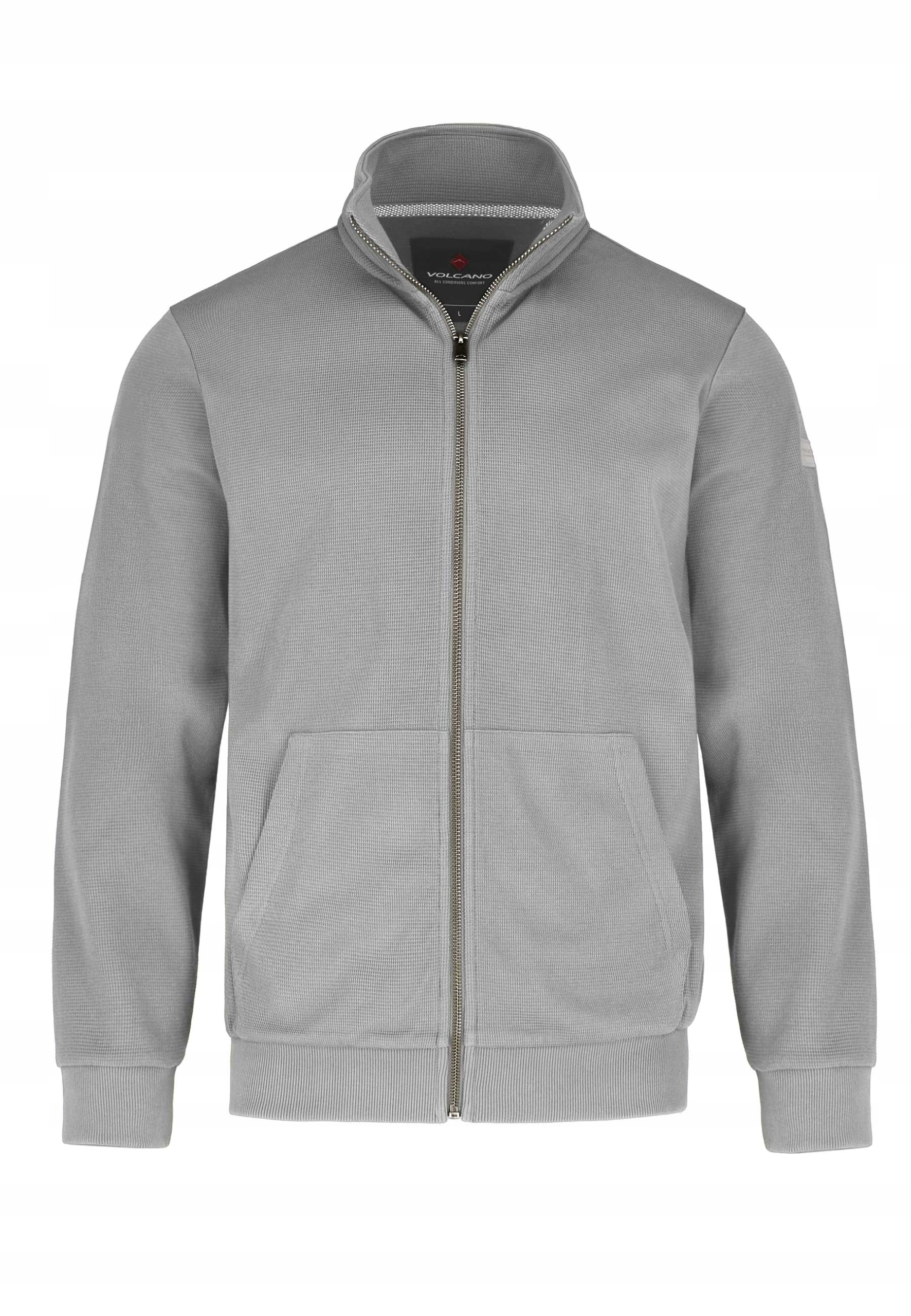 Pánská Rozepínací Mikina Se Stojáčkem Šedá Volcano B-gulf 3XL