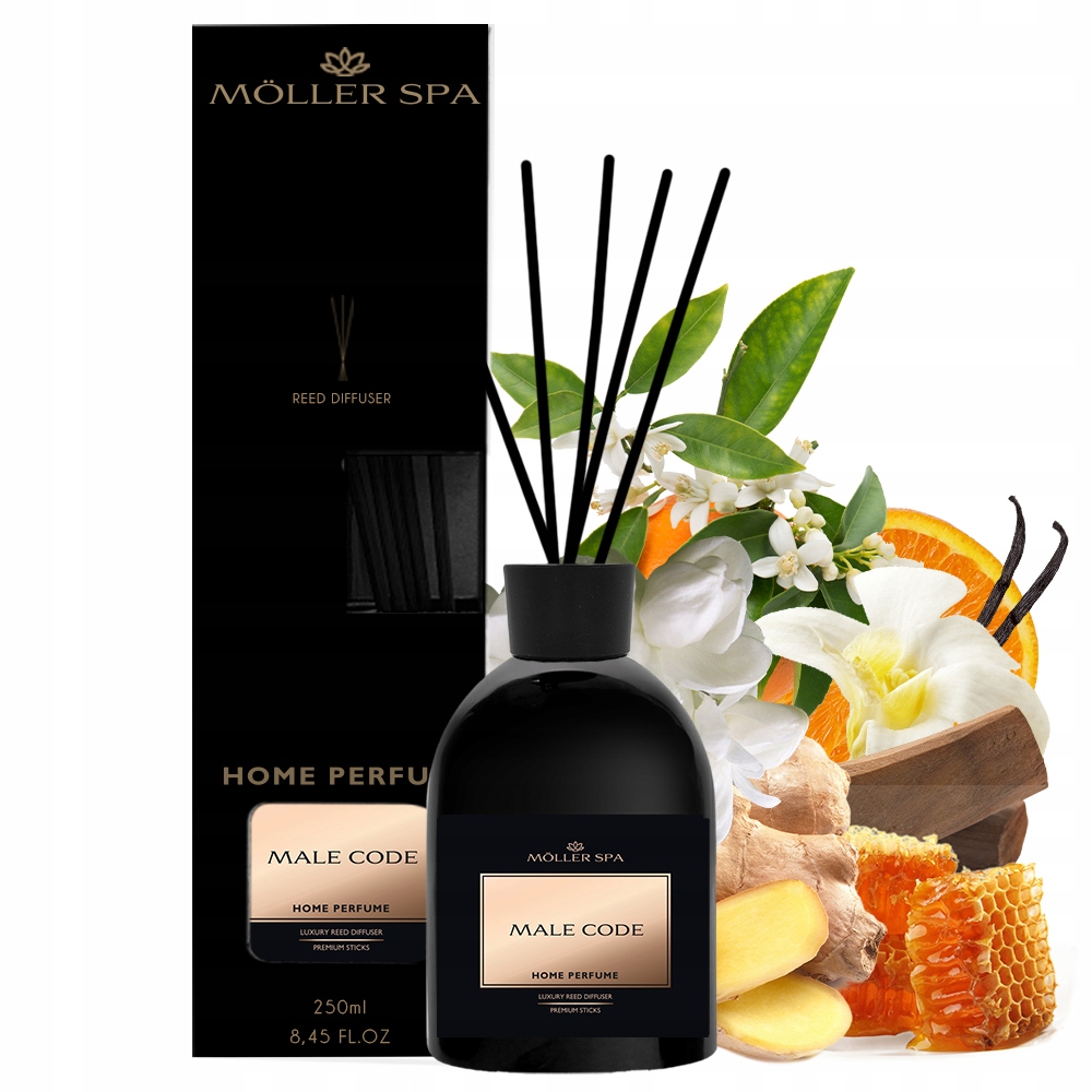 Difuzér s vůní Code Men 250 ml Tyčinky Luxusní a dlouhotrvající vůně do domácnosti