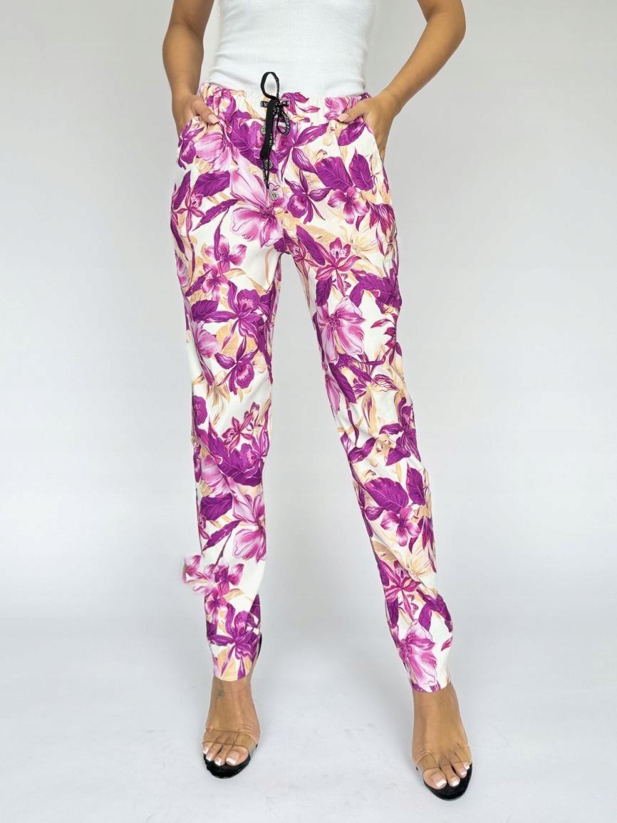 SPODNIE DAMSKIE CYGARETKI KOBIECE WYGODNE SPORT ROŚLINNY UNIWERSALNY KOLORY Stan (wysokość w pasie) inny