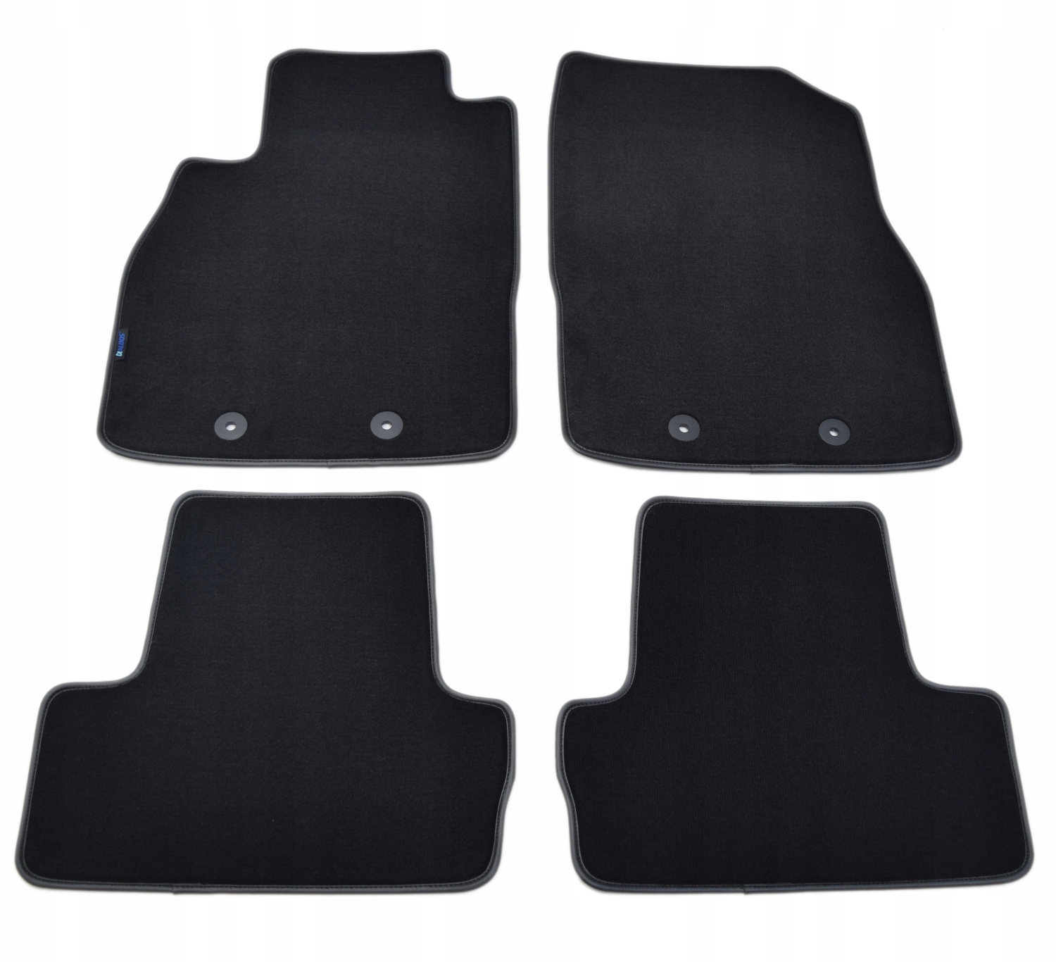 Černé velurové koberce Diamond, Lamówka – Opel Ampera 2011-2015r.
