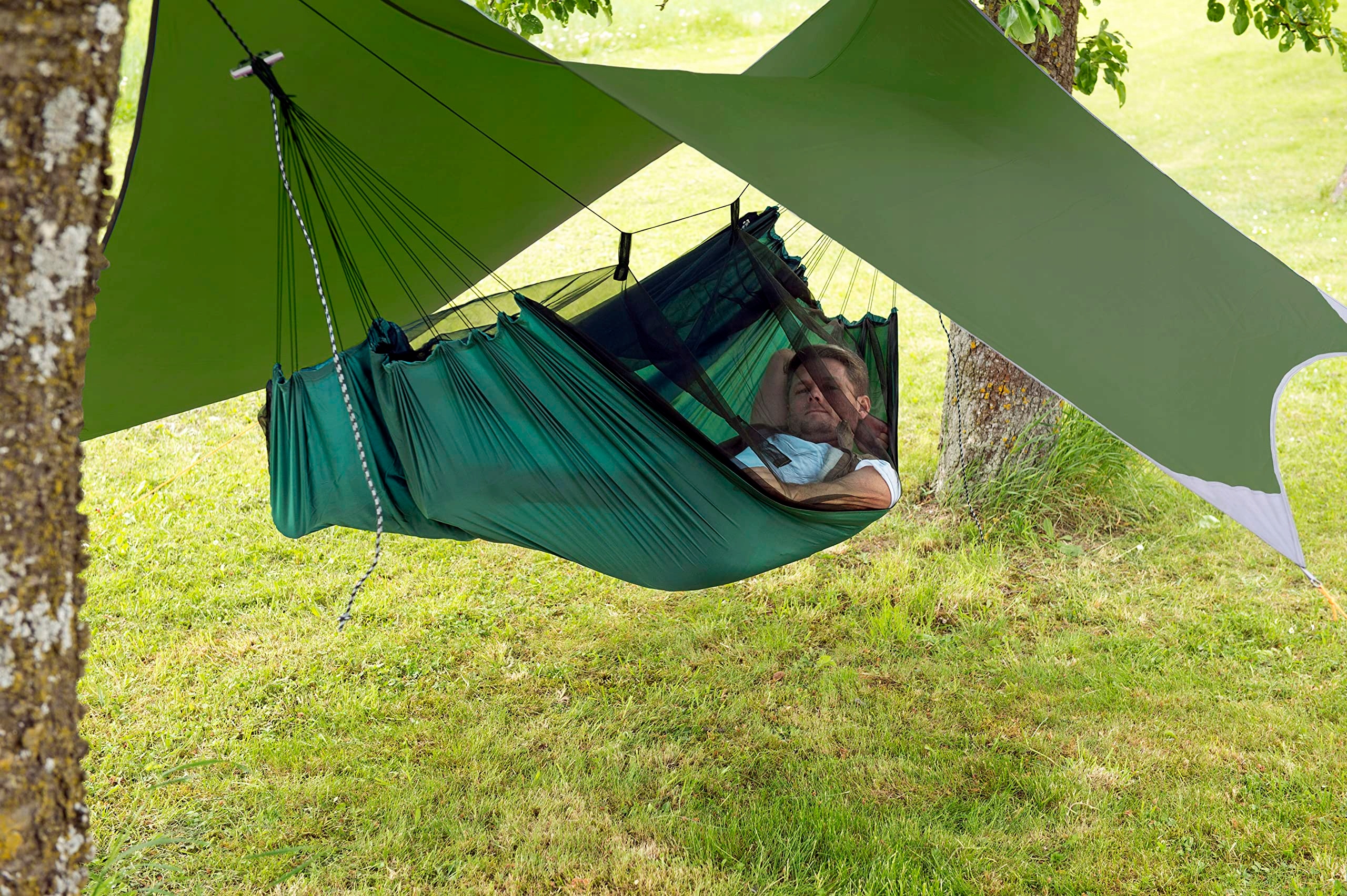 AMAZONAS Ultra Lekki Hamak Moskito Traveller 220x140cm Do 150kg — miniatura 7