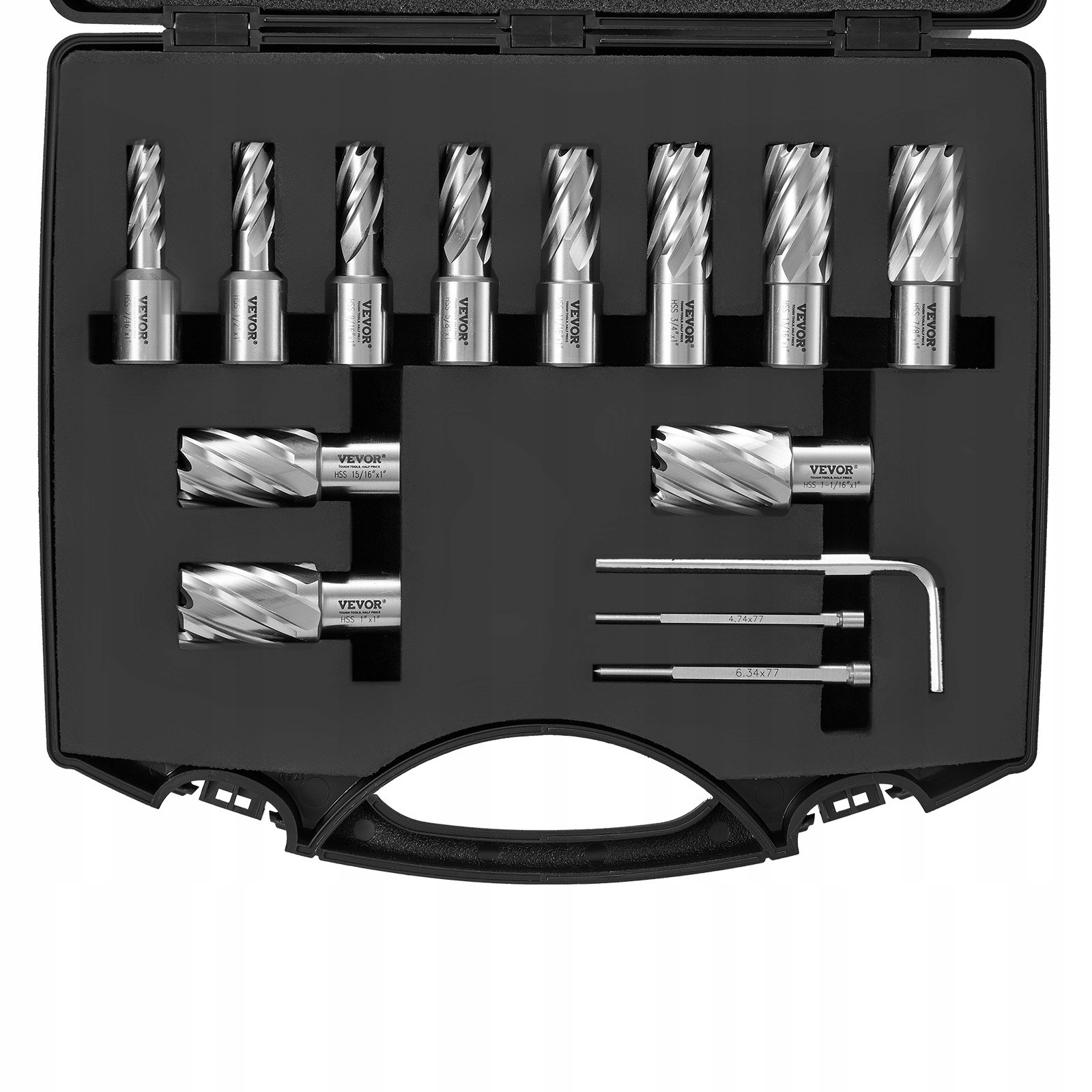 Sada kroužkových fréz 13ks 19-27 mm Hss pro magnetickou vrtačku