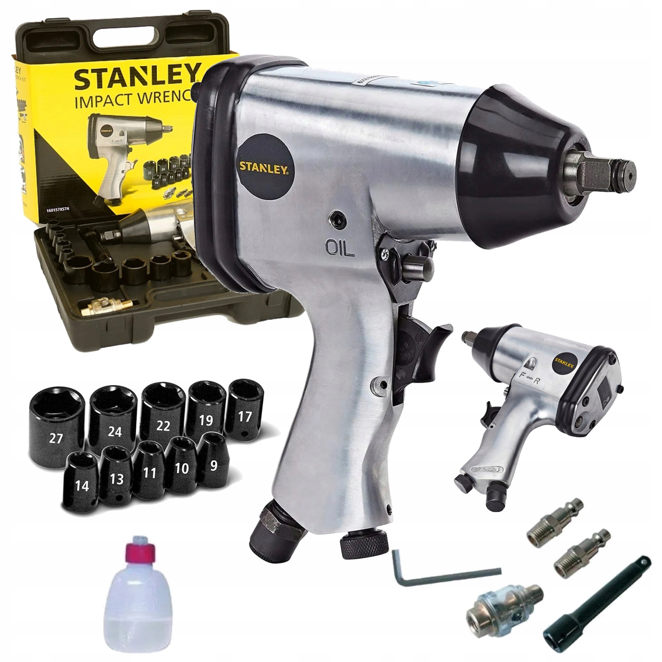 Klucz pneumatyczny udarowy Stanley 1/2 310Nm 10 nasadek walizka 160157XSTN