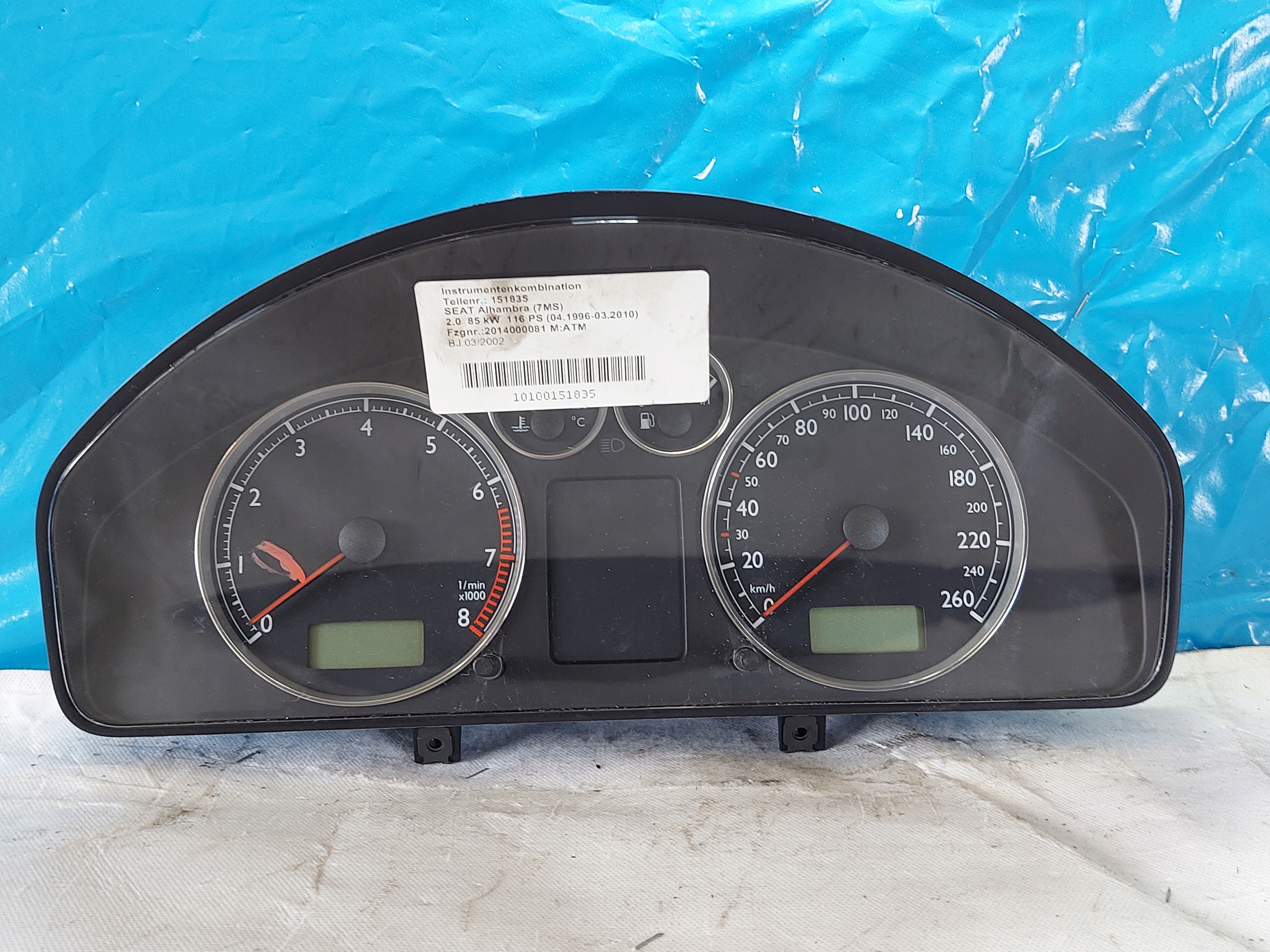 dials clock SEAT ALHAMBRA LIFT 2.0 B 7M7920800H