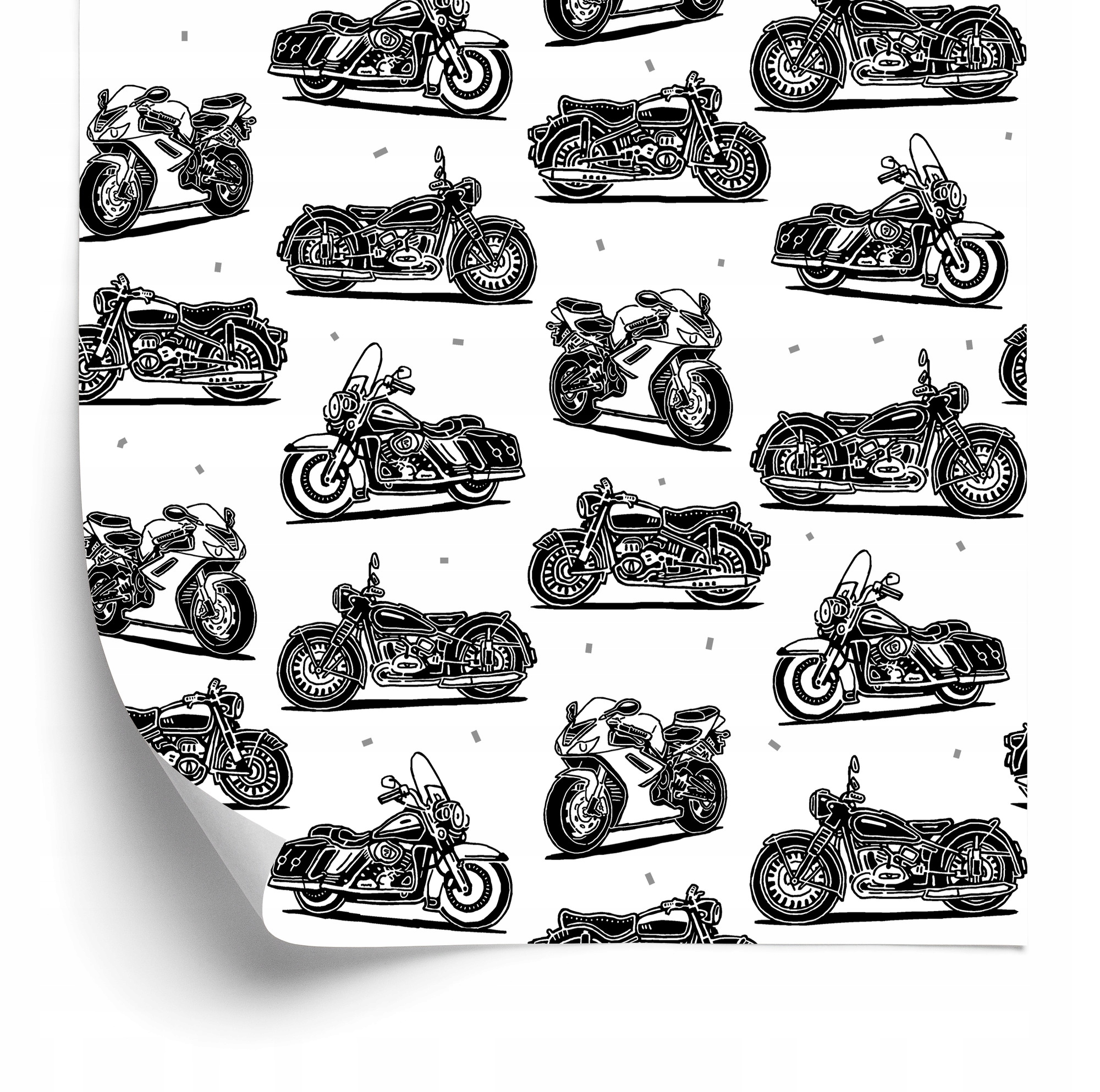 Tapeta Čiernobiele motocykle 50x1000 cm