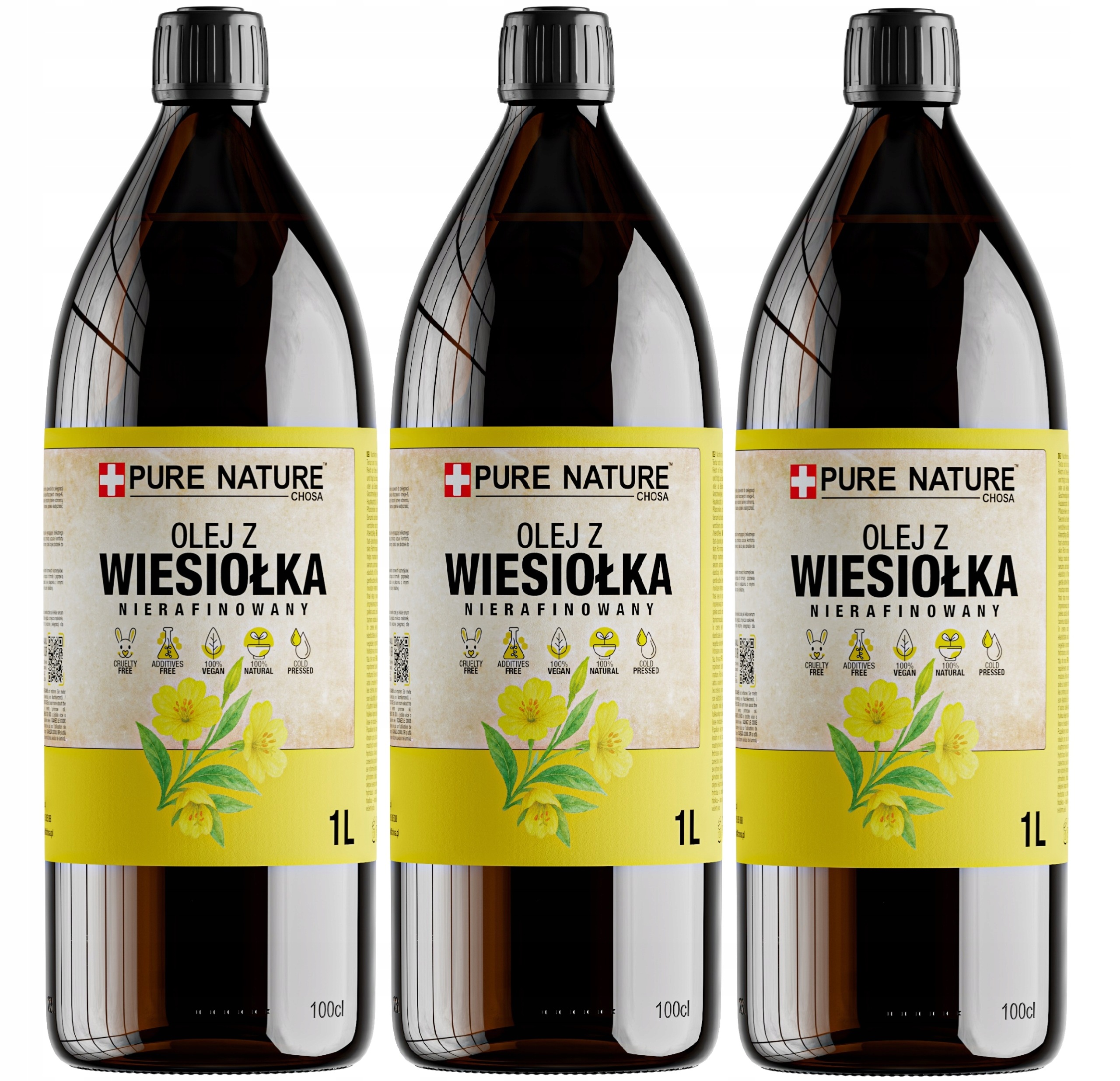 Pupalkový Olej Lisovaný Za Studena Nerafinovaný Přírodní 3x1 l (3 l)