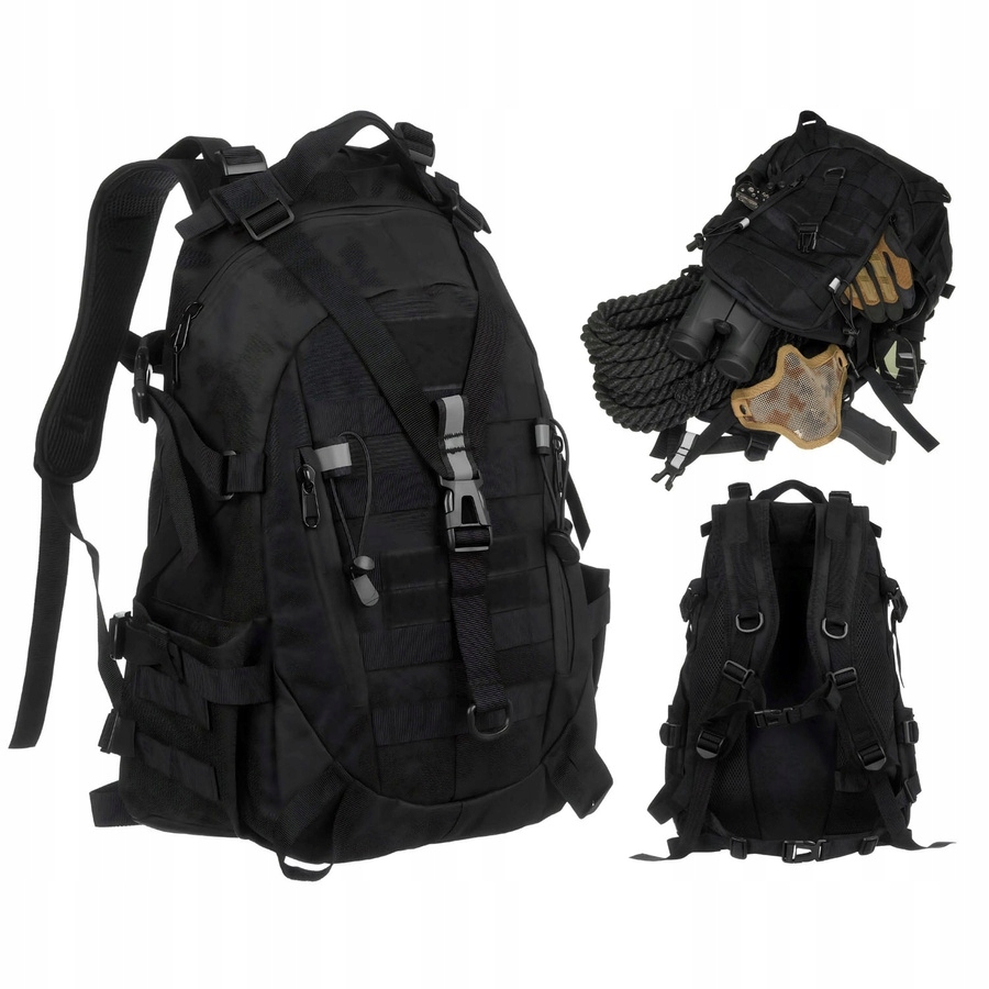 Černý vojenský sportovní batoh Peterson pro přežití